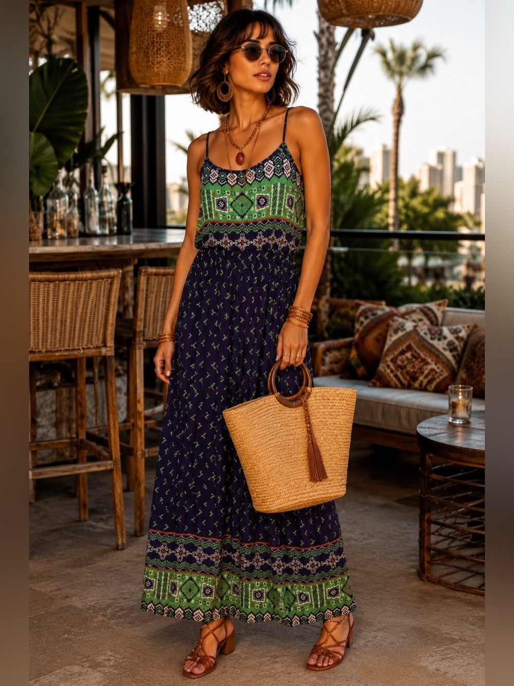 NWT 5th & Love Boho Maxi Dress size Large